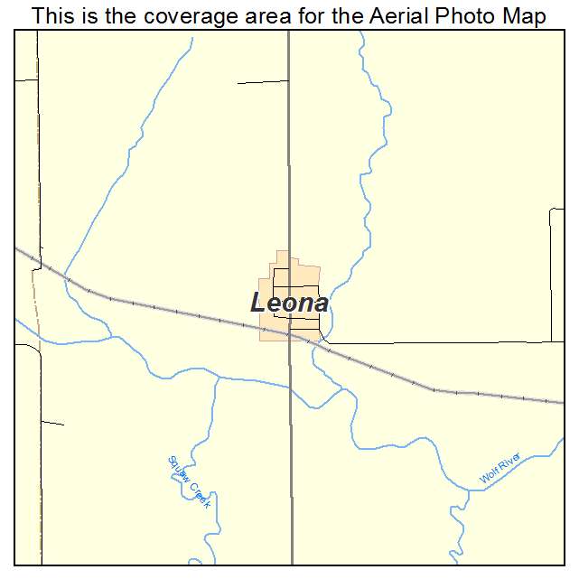 Leona, KS location map 