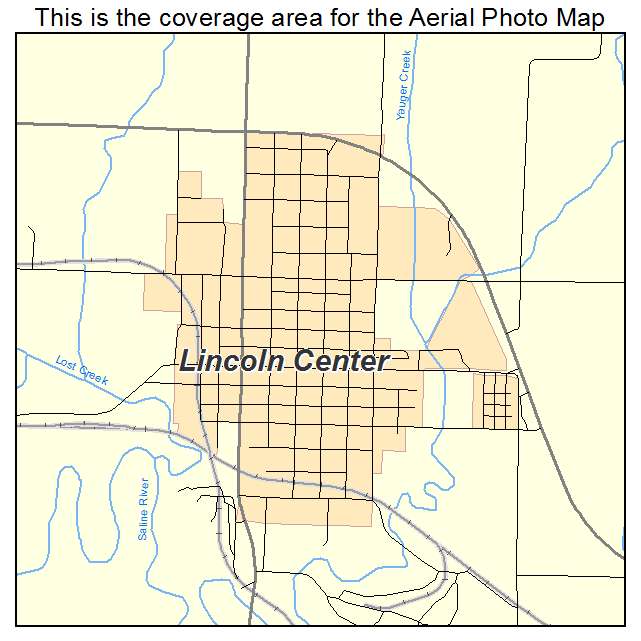 Lincoln Center, KS location map 