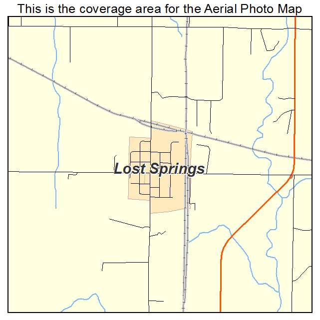 Lost Springs, KS location map 