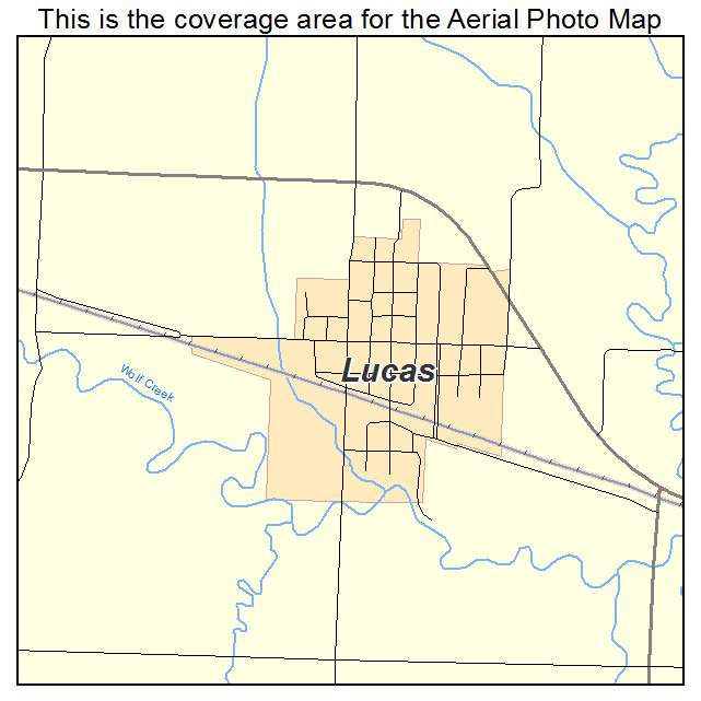 Lucas, KS location map 