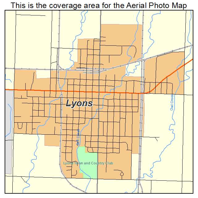 Lyons, KS location map 
