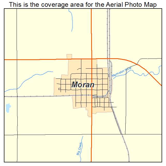 Moran, KS location map 