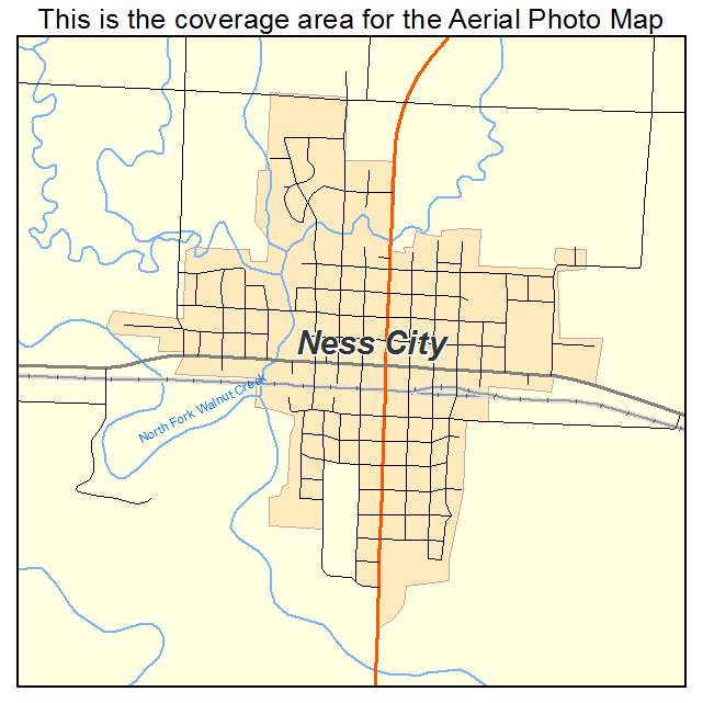 Ness City, KS location map 
