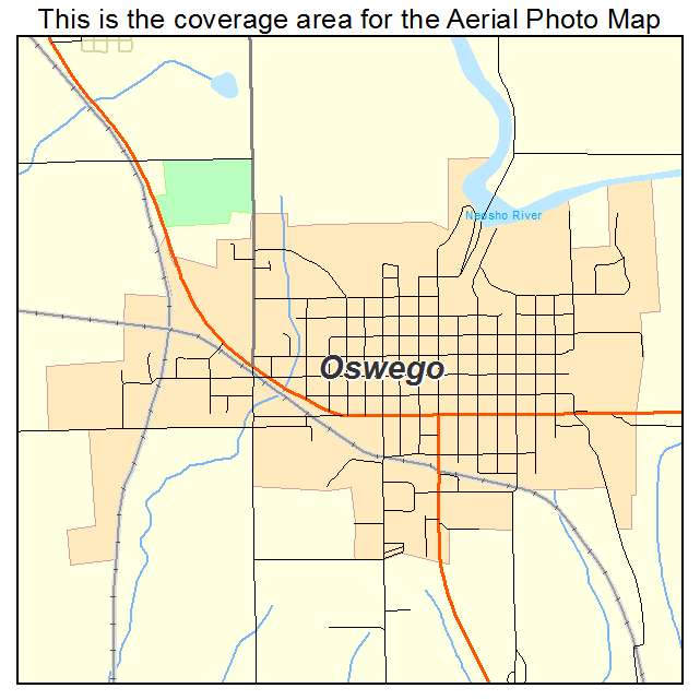 Oswego, KS location map 