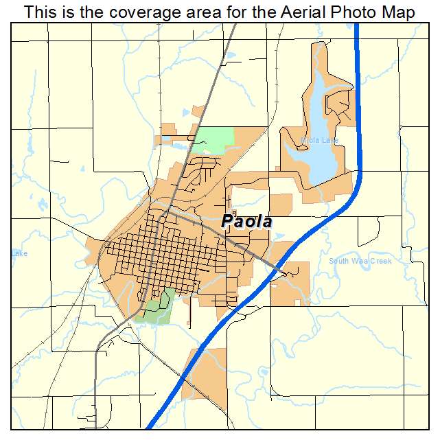 Paola, KS location map 
