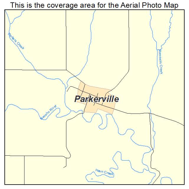 Parkerville, KS location map 
