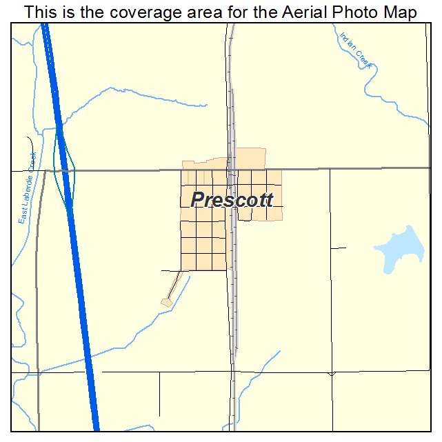 Prescott, KS location map 