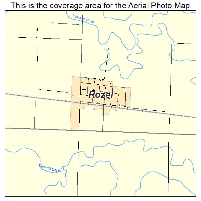 Rozel, KS location map 