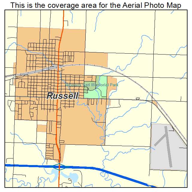 Russell, KS location map 