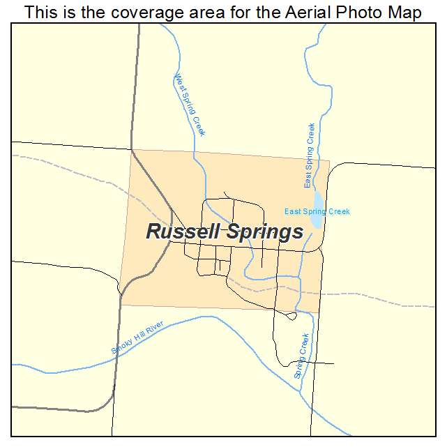 Russell Springs, KS location map 