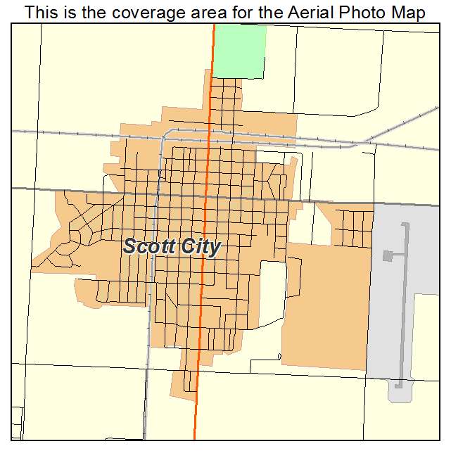 Aerial Photography Map of Scott City, KS Kansas