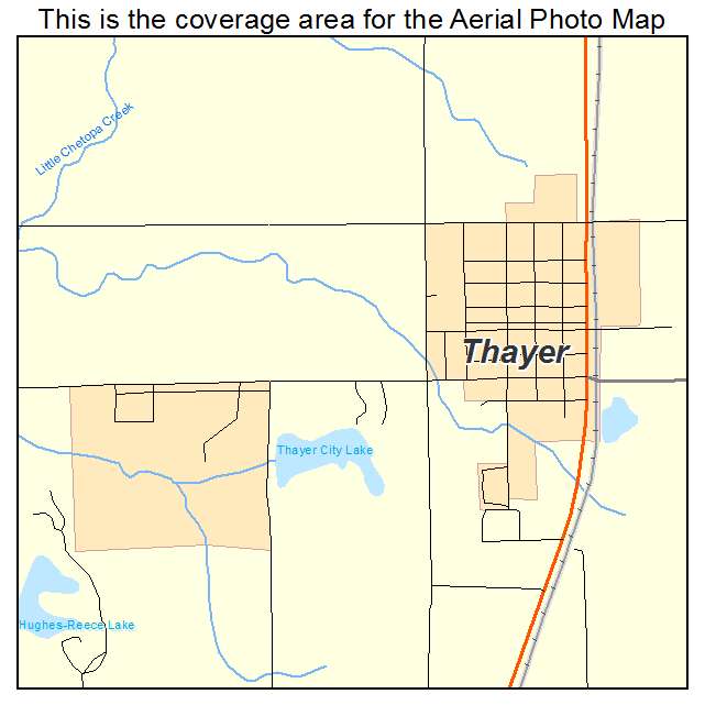 Thayer, KS location map 