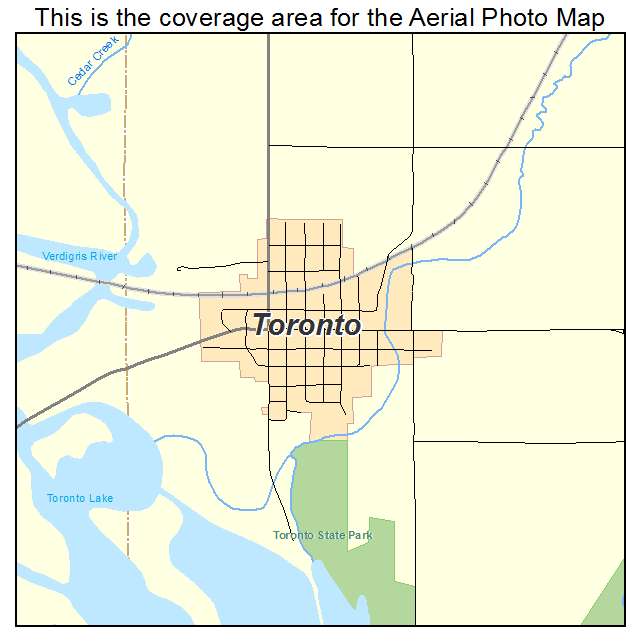 Aerial Photography Map of Toronto, KS Kansas