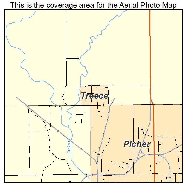 Treece, KS location map 