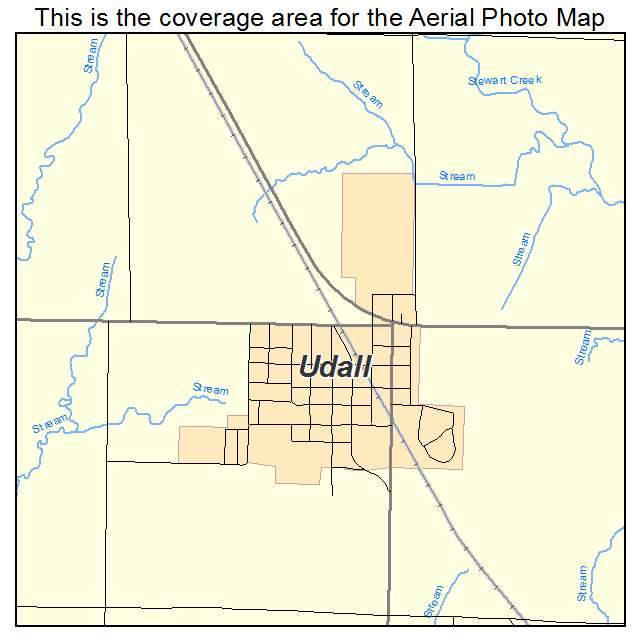 Udall, KS location map 