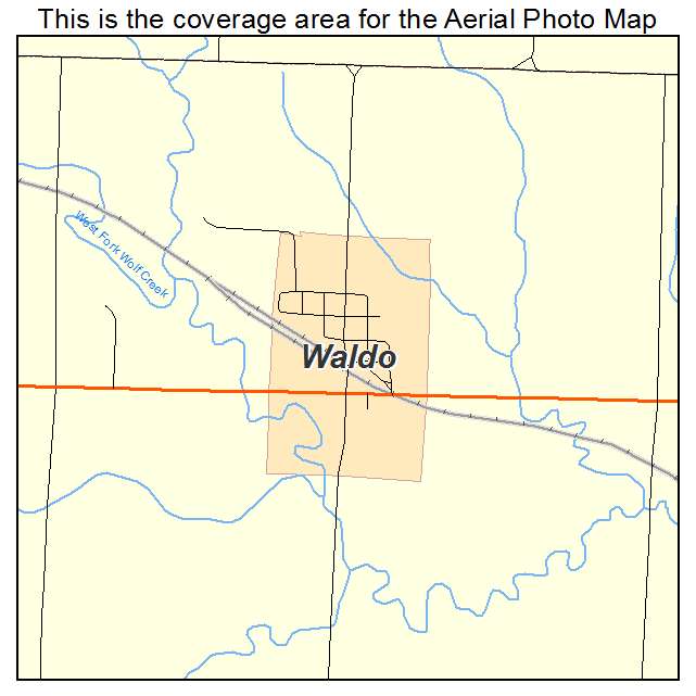 Waldo, KS location map 