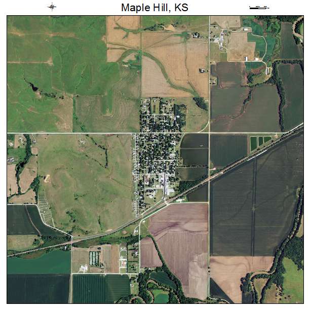 Maple Hill, KS air photo map