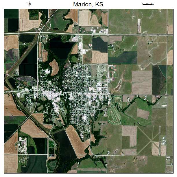 Marion, KS air photo map