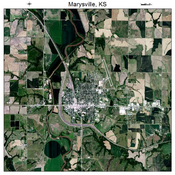 Marysville, KS air photo map