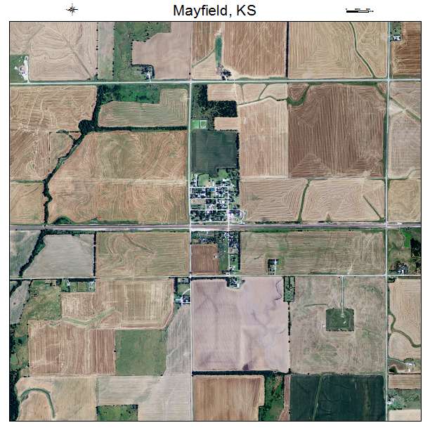 Mayfield, KS air photo map