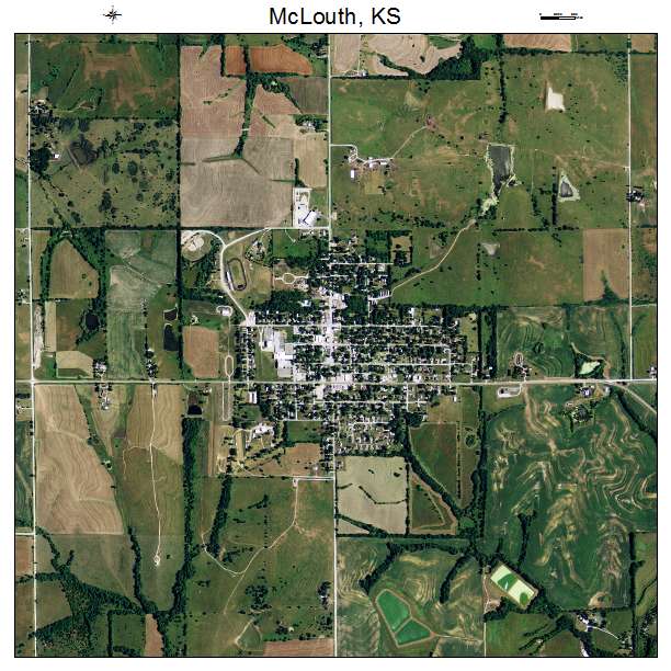 McLouth, KS air photo map