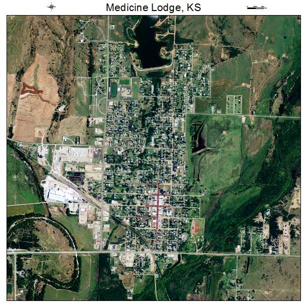 Medicine Lodge, KS air photo map