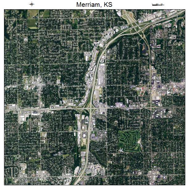 Merriam, KS air photo map