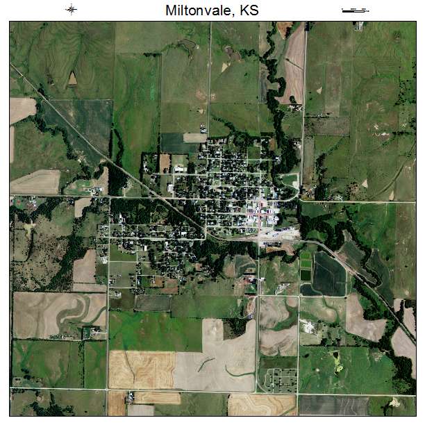 Miltonvale, KS air photo map