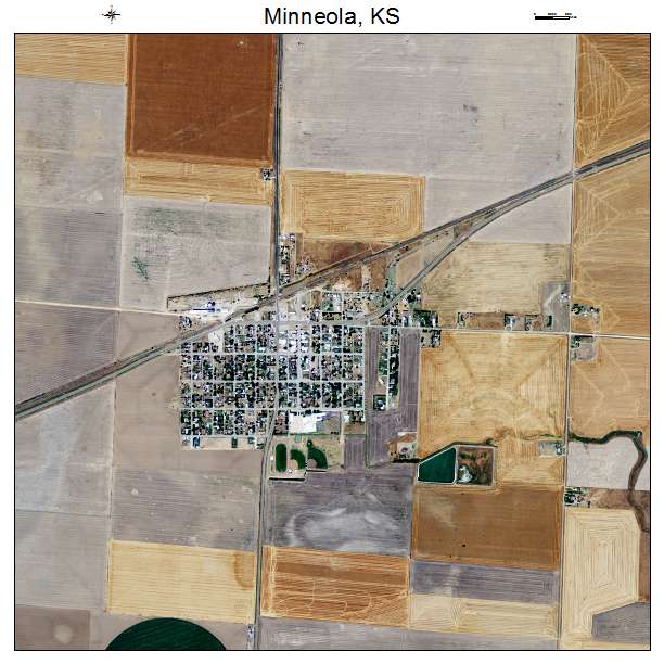 Minneola, KS air photo map