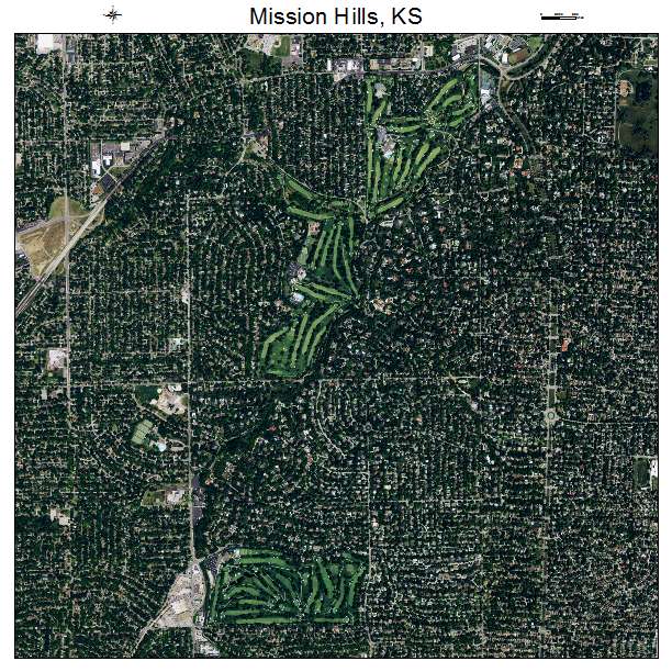 Mission Hills, KS air photo map