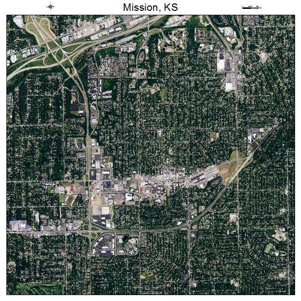 Mission, KS air photo map