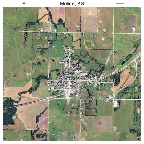 Moline, KS air photo map