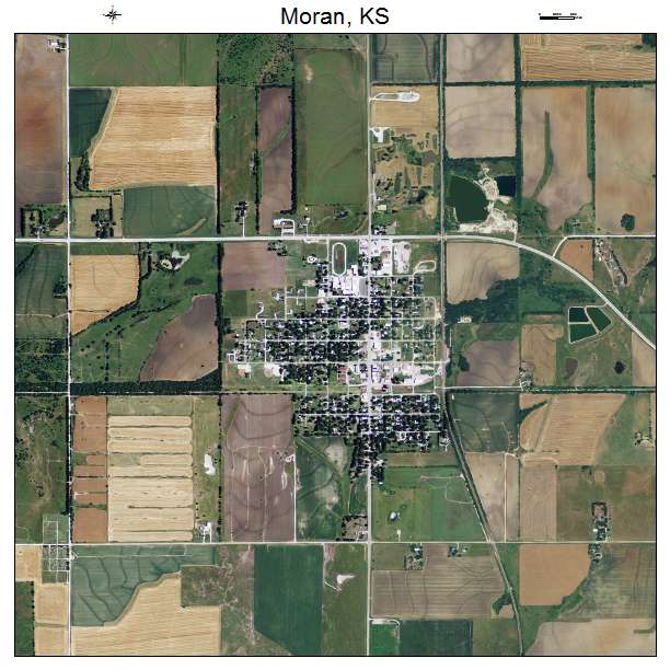 Moran, KS air photo map
