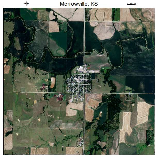 Morrowville, KS air photo map