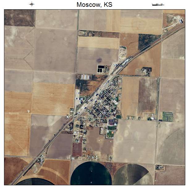 Moscow, KS air photo map