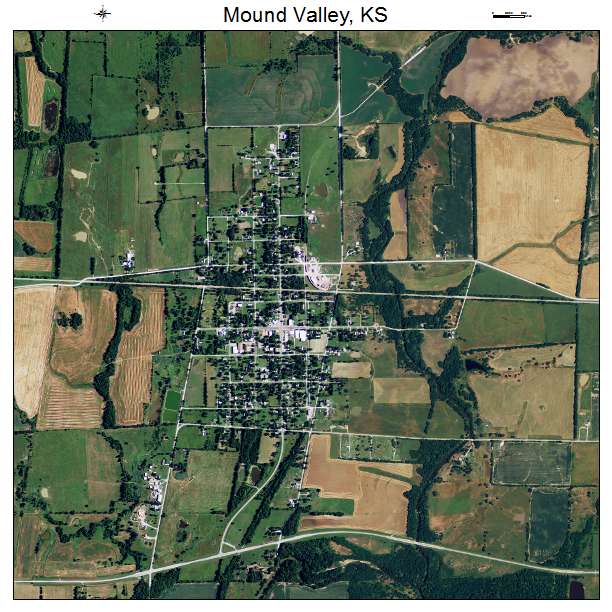 Mound Valley, KS air photo map