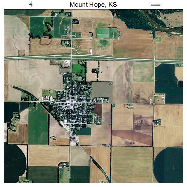 Mount Hope, KS air photo map