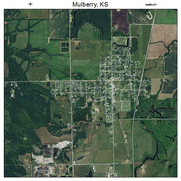 Mulberry, KS air photo map