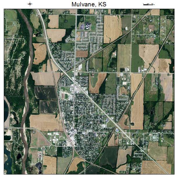 Mulvane, KS air photo map