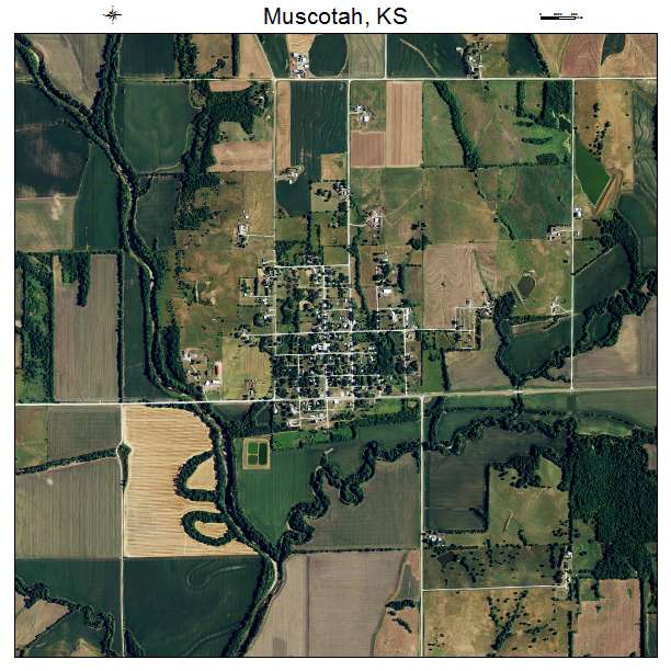 Muscotah, KS air photo map