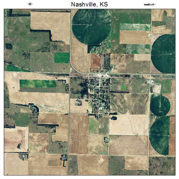 Nashville, KS air photo map