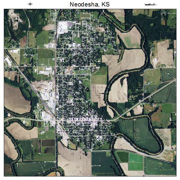 Neodesha, KS air photo map