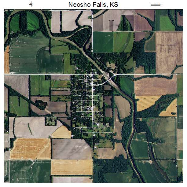 Neosho Falls, KS air photo map