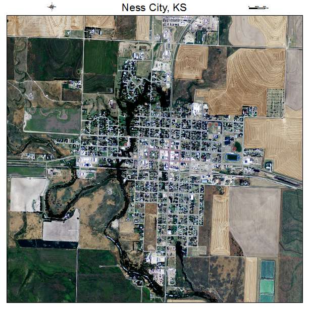 Ness City, KS air photo map