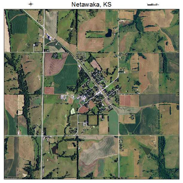 Netawaka, KS air photo map