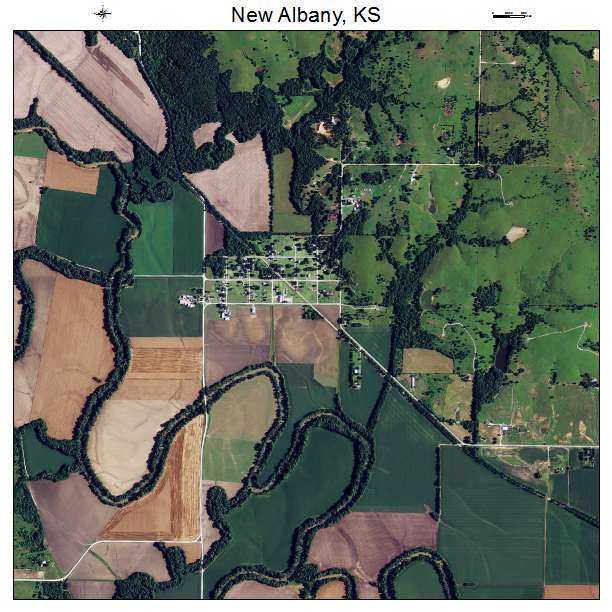 New Albany, KS air photo map