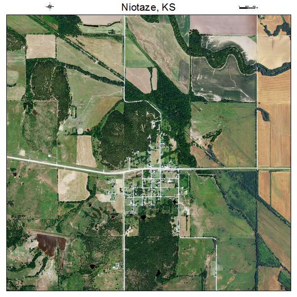 Niotaze, KS air photo map