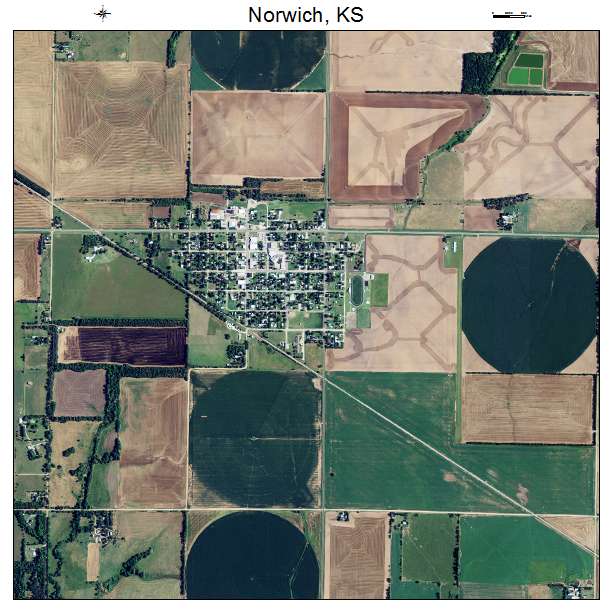 Norwich, KS air photo map