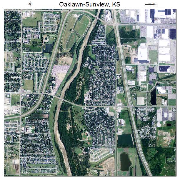 Oaklawn Sunview, KS air photo map