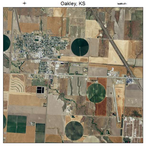Oakley, KS air photo map